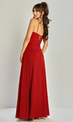 Adora Design 3323 - Lace-Up Back Sleeveless Gown with Slit