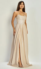 Adora Design 3324 - Cowl Neck High Slit Formal Gown