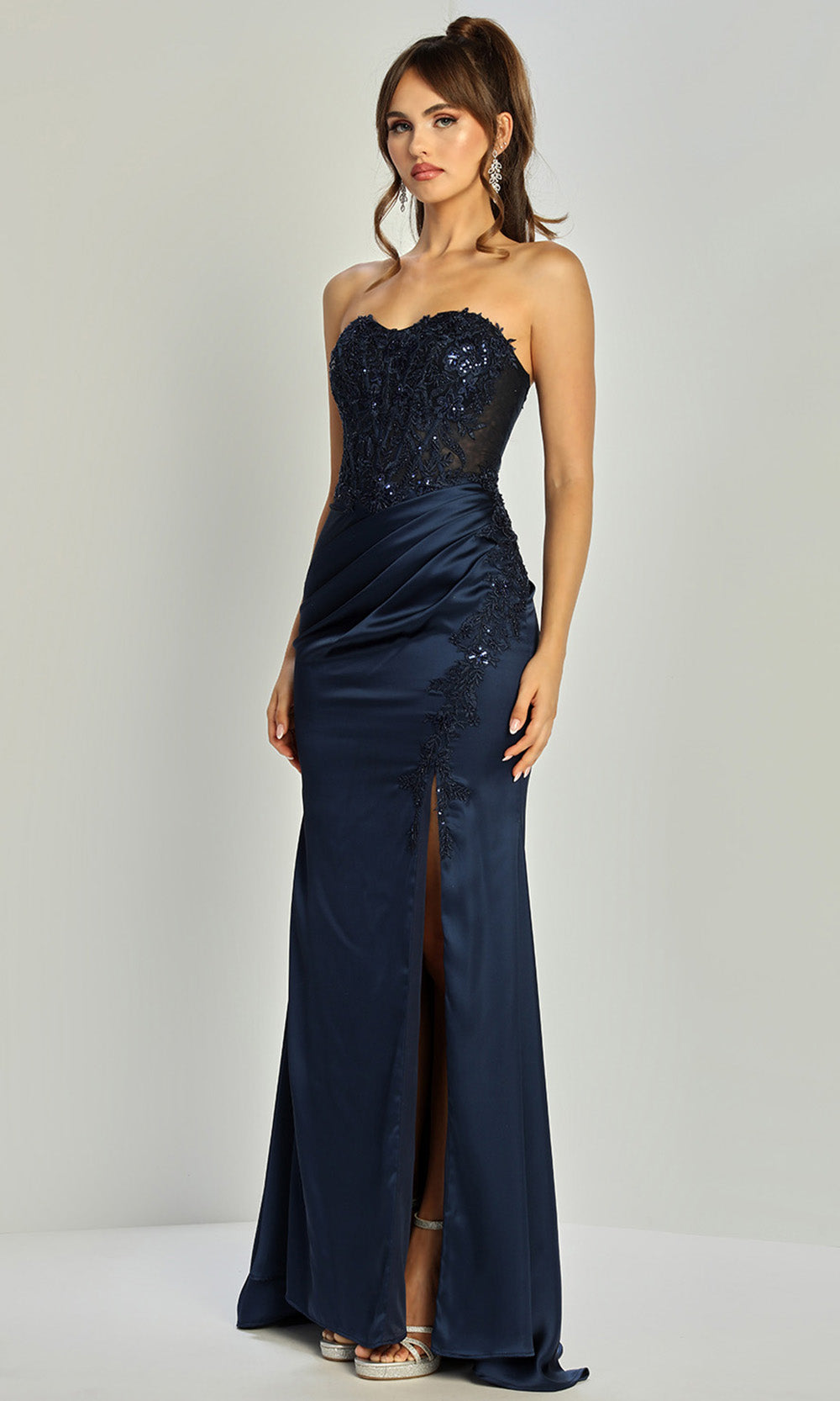Adora Design 3336 - Sweetheart Sheath Evening Gown with Front Slit