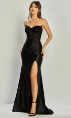 Adora Design 3338 - Sweetheart Strapless Fitted Gown with Slit