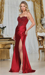 Adora Design 3338 - Sweetheart Strapless Fitted Gown with Slit
