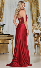 Adora Design 3338 - Sweetheart Strapless Fitted Gown with Slit