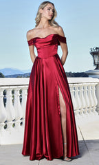 Adora Design 3343 - Draped Neckline Corset A-Line Gown