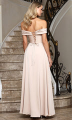 Adora Design 3345 - Lace Applique Flowing A-Line Gown