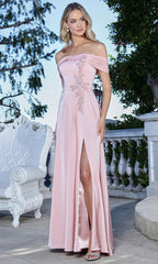 Adora Design 3345 - Lace Applique Flowing A-Line Gown