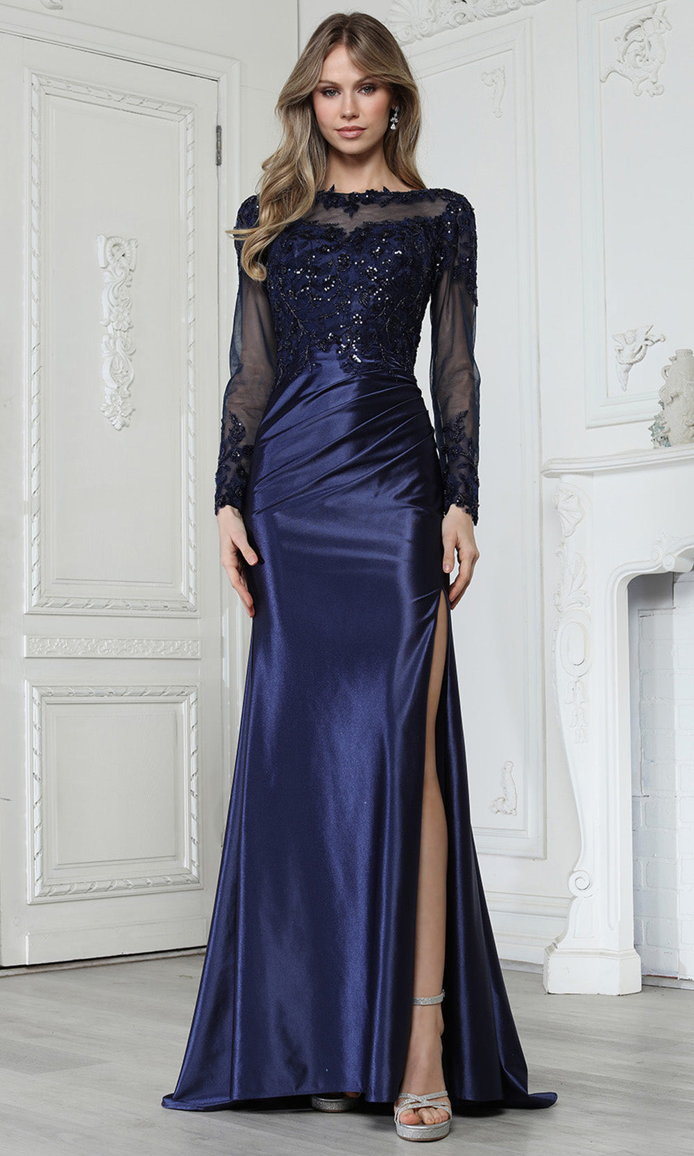 Adora Design 3348-03 - Illusion Sleeve Formal Gown