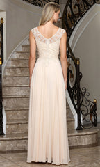 Adora Design 3353-03 - Scoop Neck A-Line Long Formal Gown