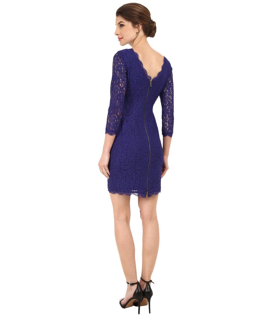 Adrianna Papell - 41864782SC Laced Scalloped Sheath Dress