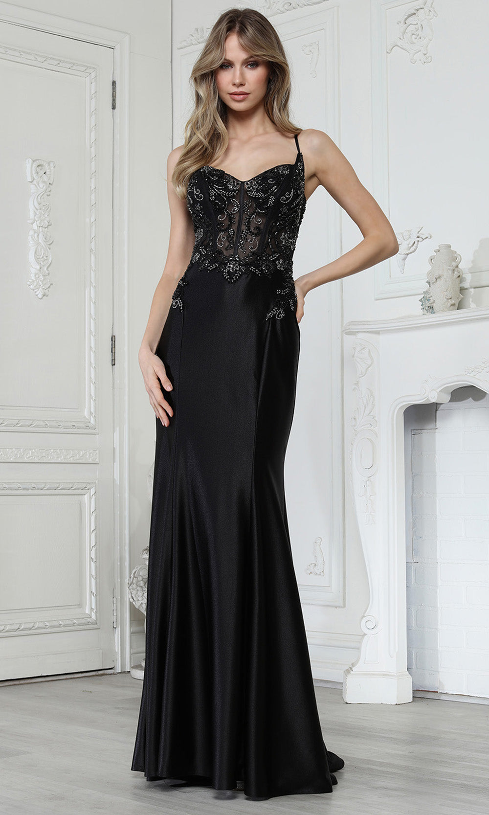 Adora Design 3358 - Contoured Seam Embellished Sweetheart Gown