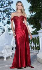 Adora Design 3360 - Ruched Bodice Beaded Sheath Gown