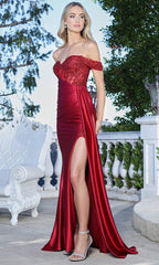 Adora Design 3360 - Ruched Bodice Beaded Sheath Gown