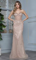 Adora Design 3361 - Sweetheart Open Back Embellished Gown