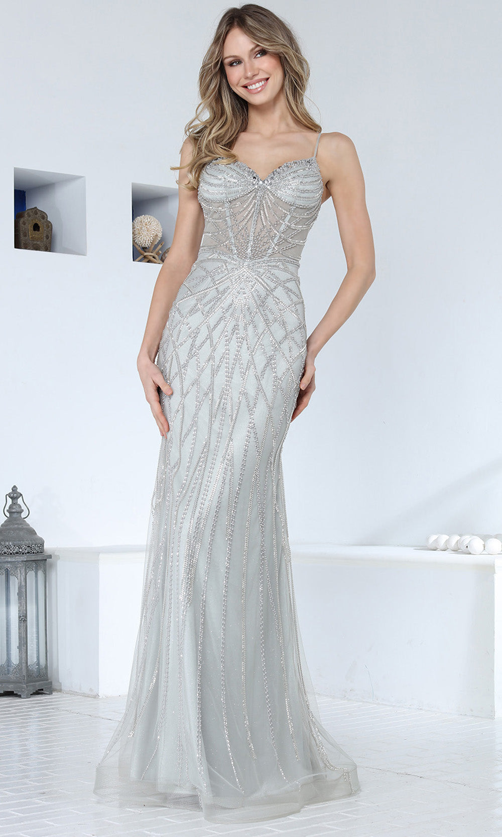 Adora Design 3361 - Sweetheart Open Back Embellished Gown