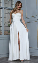 Adora Design 3367-01 - Draped Sweetheart A-Line Long Gown