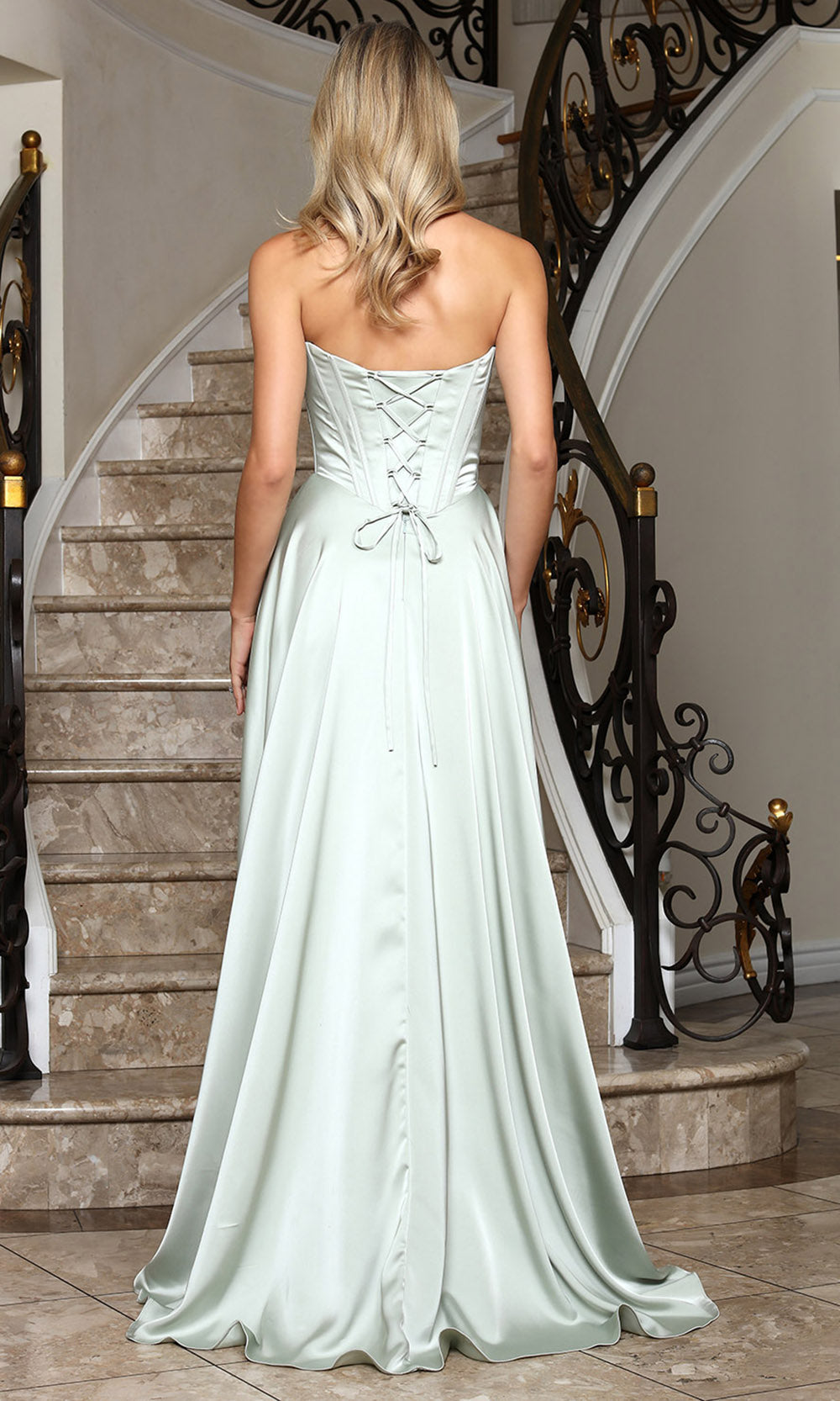 Adora Design 3367 - Lace Bust Strapless Prom Gown