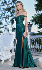 Adora Design 3371 - Embroidered High Slit Sheath Gown
