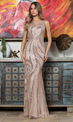 Adora Design 3378-03 - Keyhole Back Embellished Long Gown