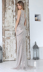 Adora Design 3378-03 - Keyhole Back Embellished Long Gown