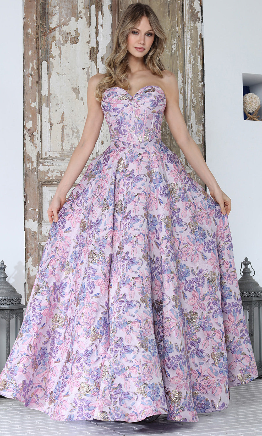 Adora Design 3385 - Textured Sweetheart Evening Gown