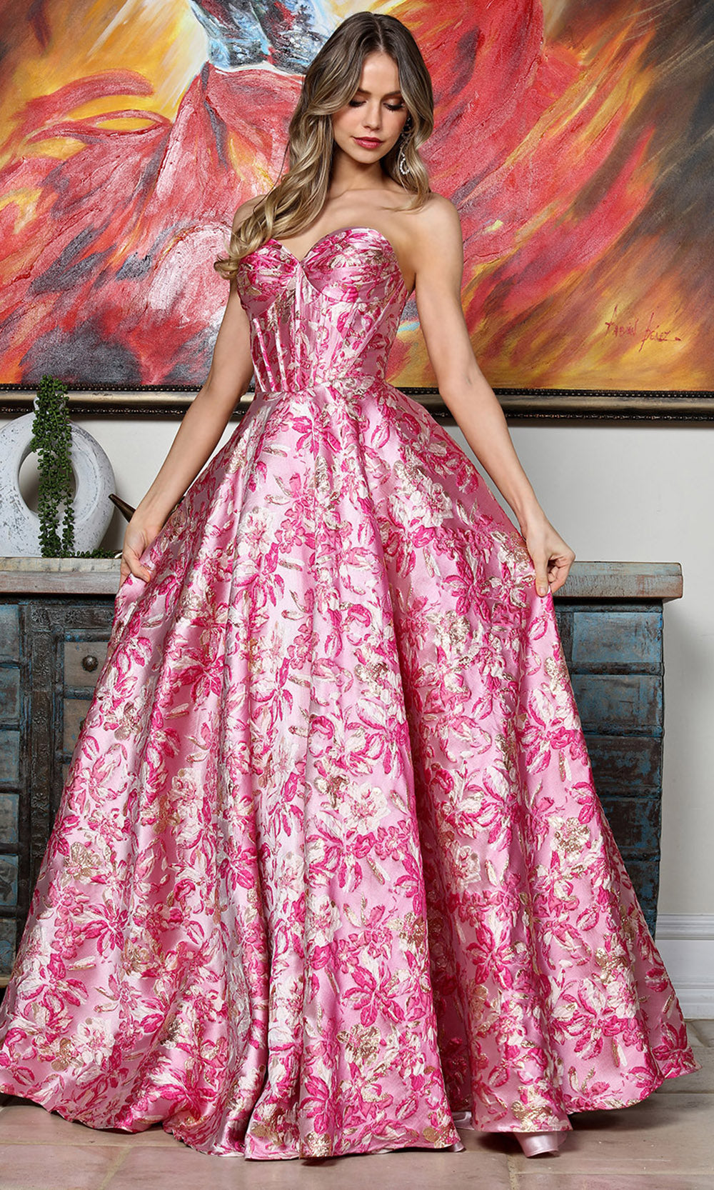 Adora Design 3385 - Textured Sweetheart Evening Gown