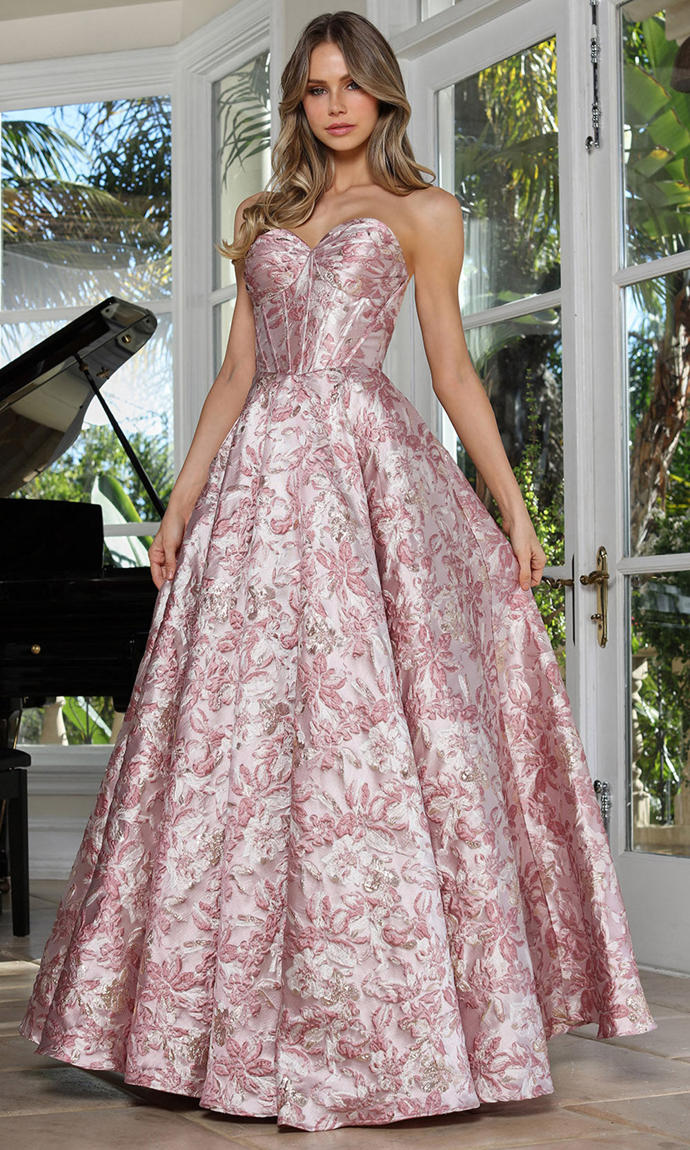 Adora Design 3385 - Textured Sweetheart Evening Gown