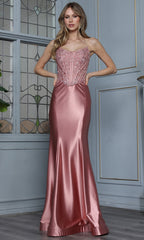 Adora Design 3386 - Scoop Neck Basque Embellished Gown