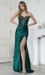 Adora Design 3392 - Beaded Corset Strapless Fitted Gown