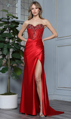 Adora Design 3392 - Beaded Corset Strapless Fitted Gown