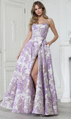 Adora Design 3397 - Corset Floral A-Line Evening Gown