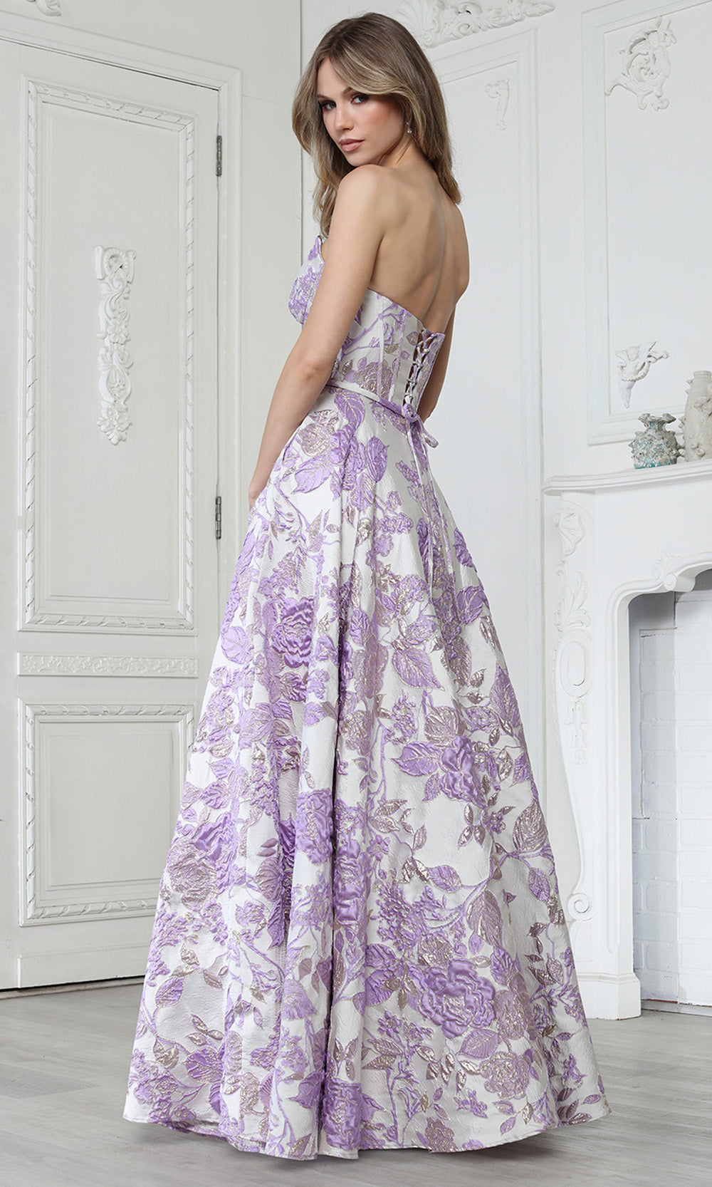 Adora Design 3397 - Corset Floral A-Line Evening Gown