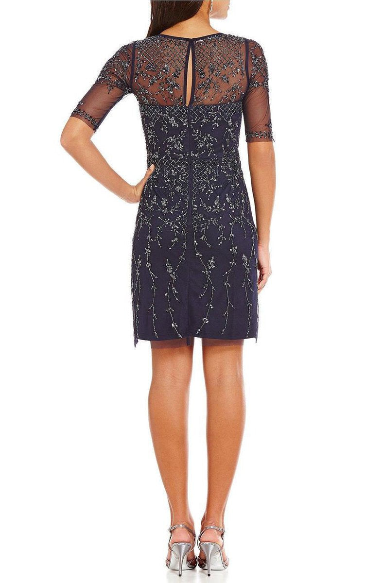 Adrianna Papell - Beaded Illusion Short Sheath Dress 41922610SC