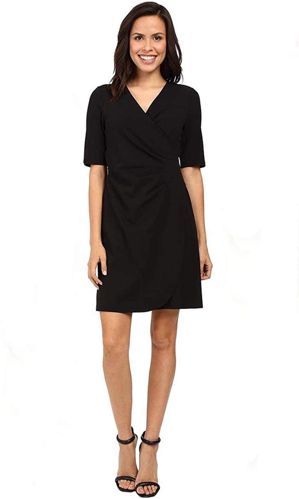 Adrianna Papell - AP1D100146SC Surpliced V-Neck Short Sleeve Dress