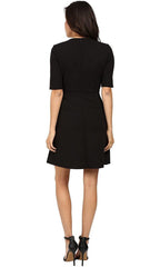 Adrianna Papell - AP1D100146SC Surpliced V-Neck Short Sleeve Dress