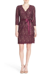 Adrianna Papell - 41910400SC English Lace Scalloped Dress with Tie