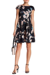 Adrianna Papell - Faille Floral Print A-Line Dress AP1D100550SC