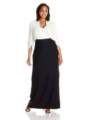 Adrianna Papell - Contrast Beaded Waist Dress with Jacket 81907701SC