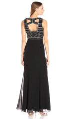Adrianna Papell - AP1E201342SC Sequined Cutout Bodice High Slit Dress