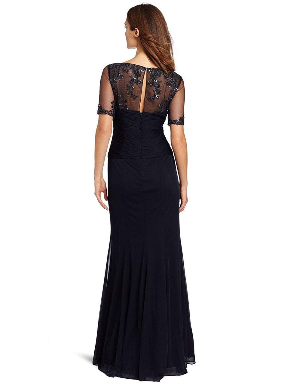 Adrianna Papell - Beaded Illusion Keyhole Back Dress 81870060SC