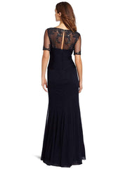 Adrianna Papell - Beaded Illusion Keyhole Back Dress 81870060SC