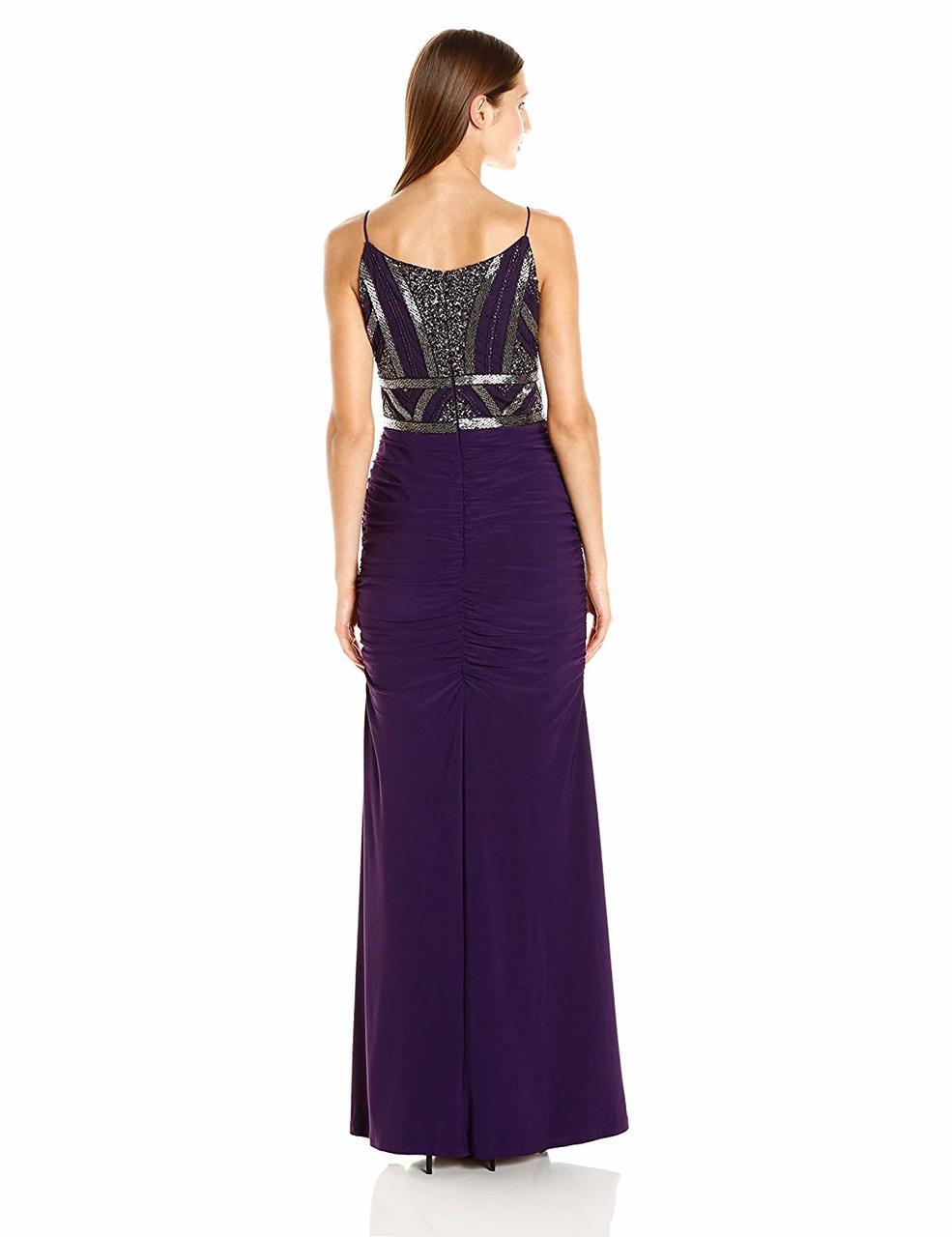 Adrianna Papell - V Neck Embellished Ruched Dress AP1E200204SC