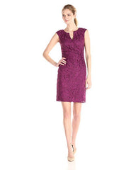 Adrianna Papell - Split V-Neck Lace Dress 15252690SC