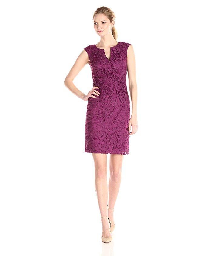 Adrianna Papell - Split V-Neck Lace Dress 15252690SC