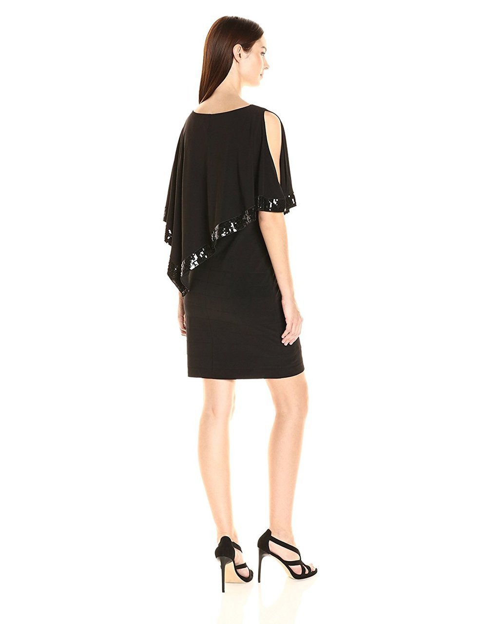 Adrianna Papell - Cold Shoulder Asymmetric Short Dress AP1D100418SC