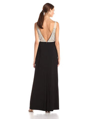 Adrianna Papell - Sleeveless Sequined High Slit Dress 191919400SC
