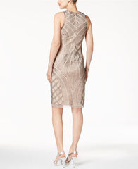 Adrianna Papell - Metallic Beaded Sheath Dress AP1E200575SC