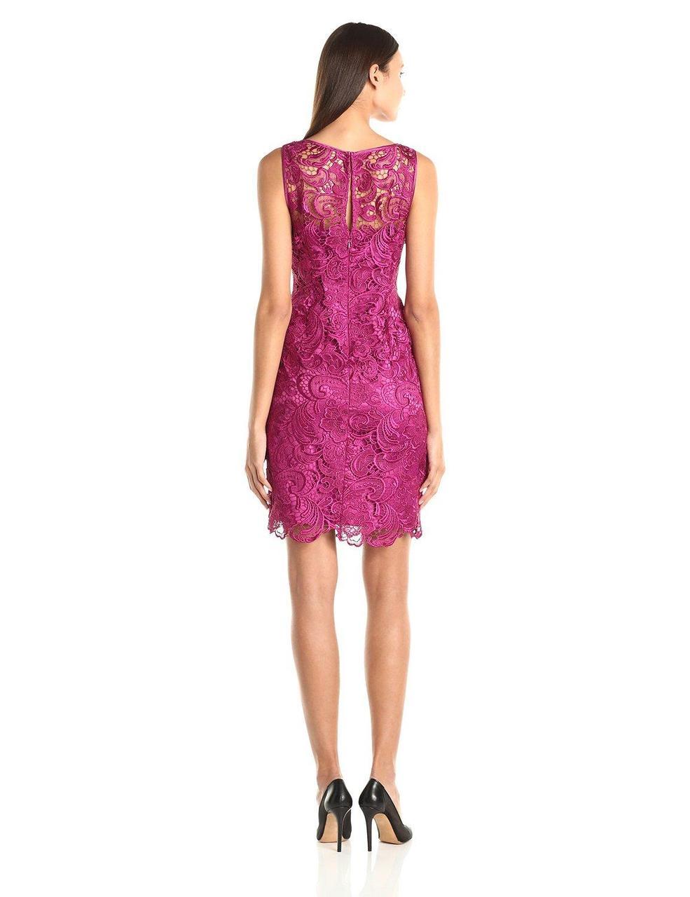 Adrianna Papell - 41863800SC Embroidered Lace Fitted Dress