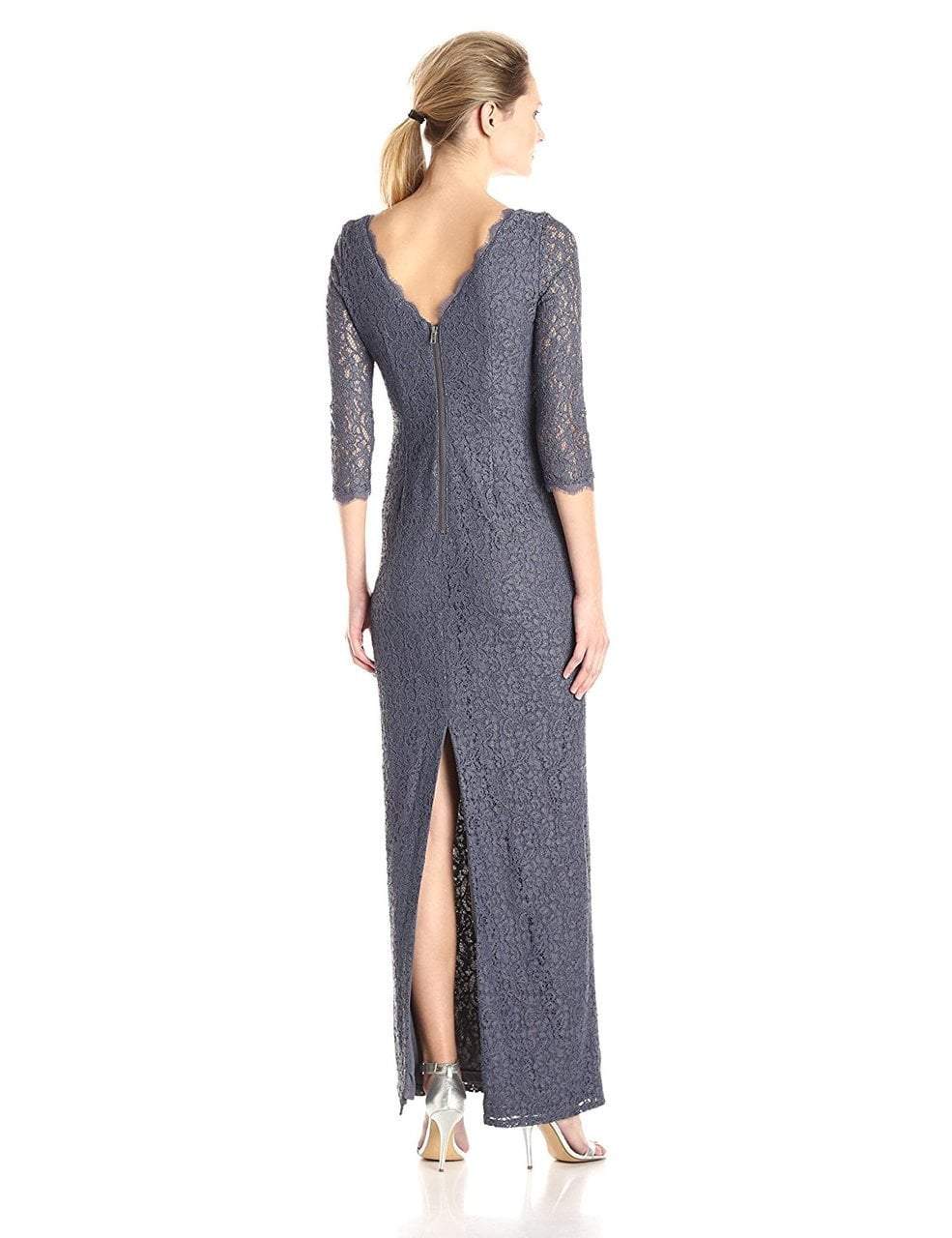 Adrianna Papell - 91880500SC English Lace Scallop Sheath Formal Dress