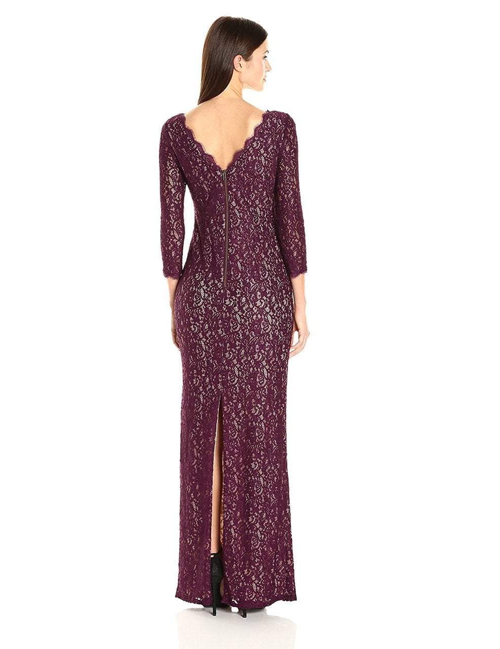 Adrianna Papell - 91880500SC English Lace Scallop Sheath Formal Dress