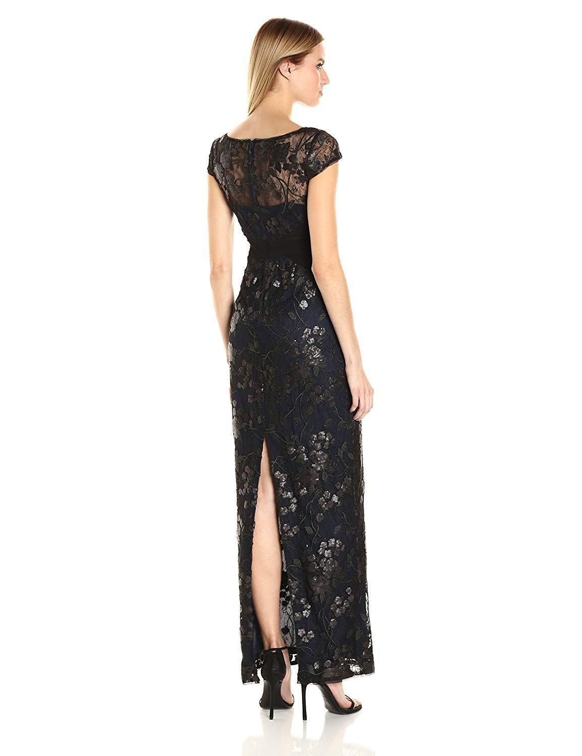 Adrianna Papell - AP1E200799SC Sequined Illusion Bateau Sheath Gown