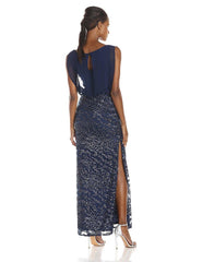 Aidan Mattox - 151A10470SC Sleeveless Blouson Embellished Sheath Dress